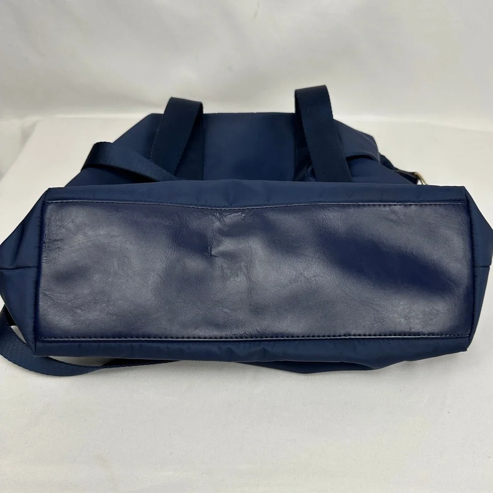 Tommy‎ Hilfiger Nylon Crossbody Tote Bag Navy Blue Large Logo Shoulder Handbag